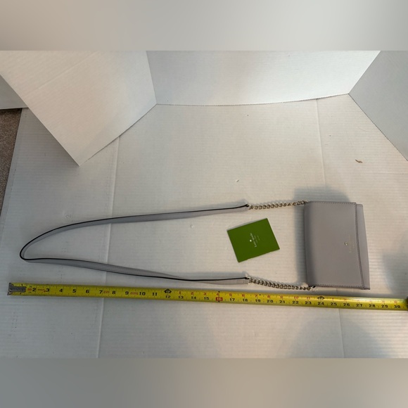 KATE SPADE grey crossbody with removable strap clutch - Picture 4 of 14